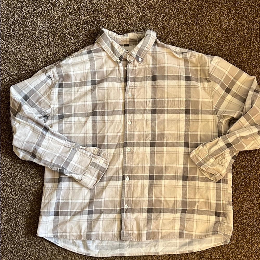 Men's Beige Plaid Shacket